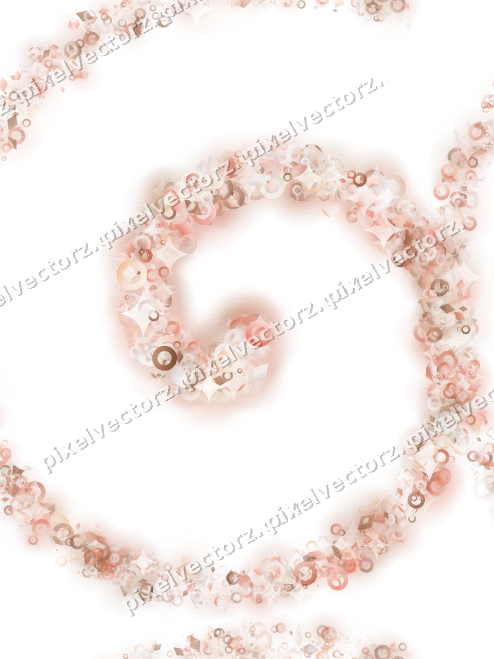 Nahtlose Glitzerspirale aus Ringen und Rauten auf transparentem Grund