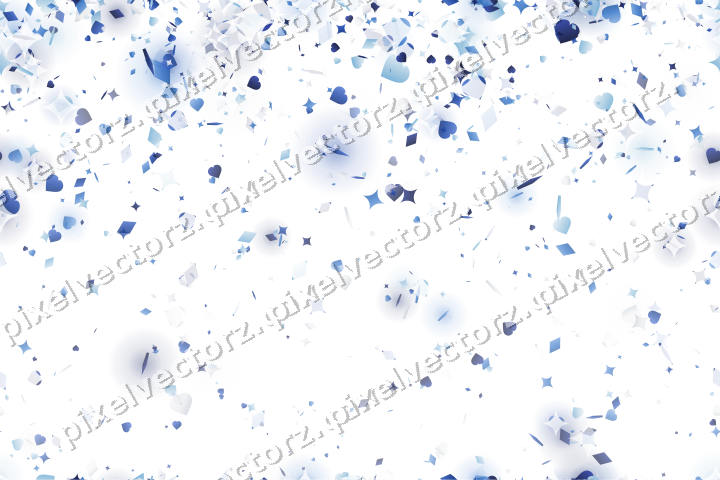 Nahtloser Glitzerregen aus Funken und Herzen auf transparentem Grund