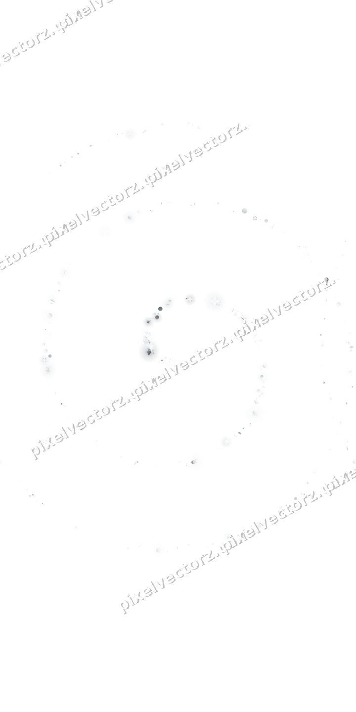 Nahtlose Glitzerspirale aus Funken und Punkten auf transparentem Grund