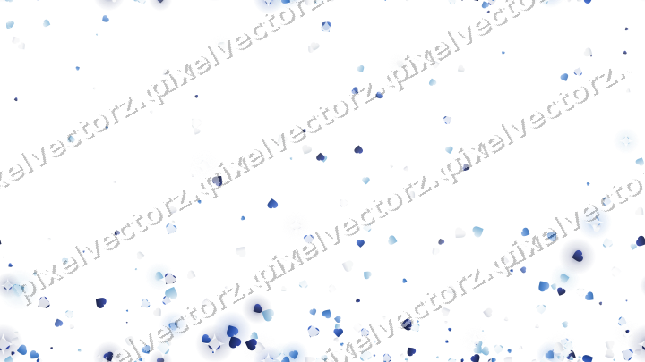 Nahtloser Glitzeraufstieg aus Herzen in Blau auf transparentem Grund