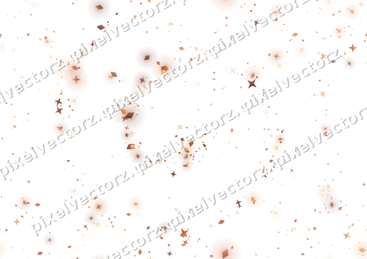 Nahtlose Glitzerspirale aus Sternen und Rauten auf transparentem Grund