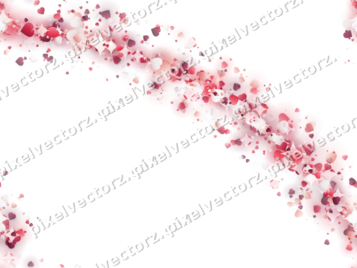 Nahtloser Glitzerbogen aus Herzen in Rosa auf transparentem Grund