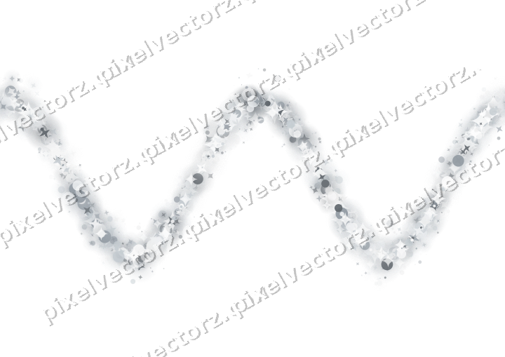 Nahtlose Glitzerwelle aus Sternen und Funken auf transparentem Grund