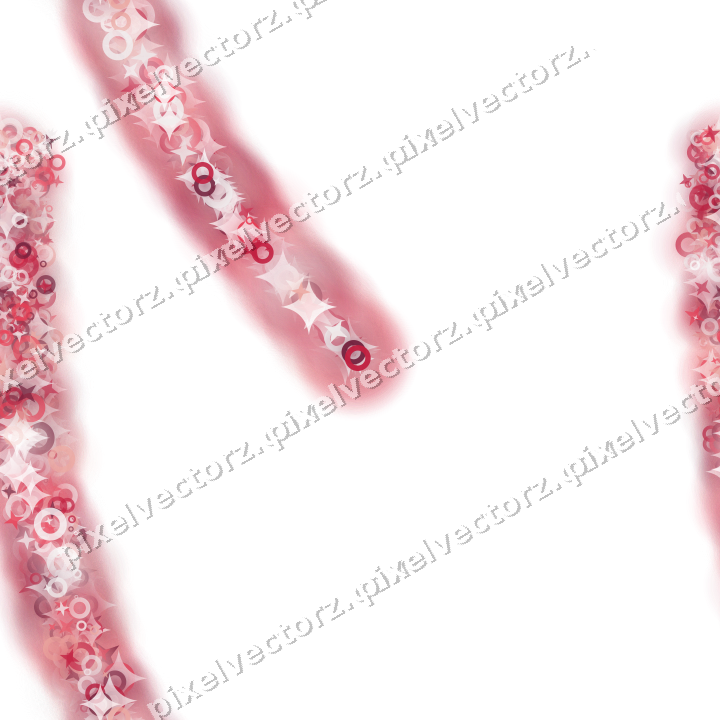 Nahtloser Sternenschweif in Rosa und Rot auf transparentem Grund