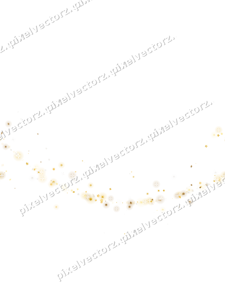 Nahtloser Glitzerbogen aus Sternen und Funken auf transparentem Grund
