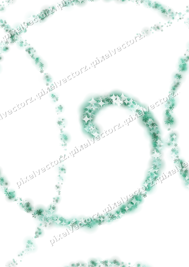 Nahtlose Glitzerspirale aus Schneeflocken auf transparentem Grund