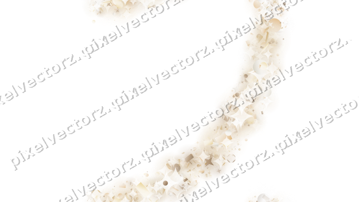 Nahtloser Glitzerbogen aus Sternen und Punkten auf transparentem Grund