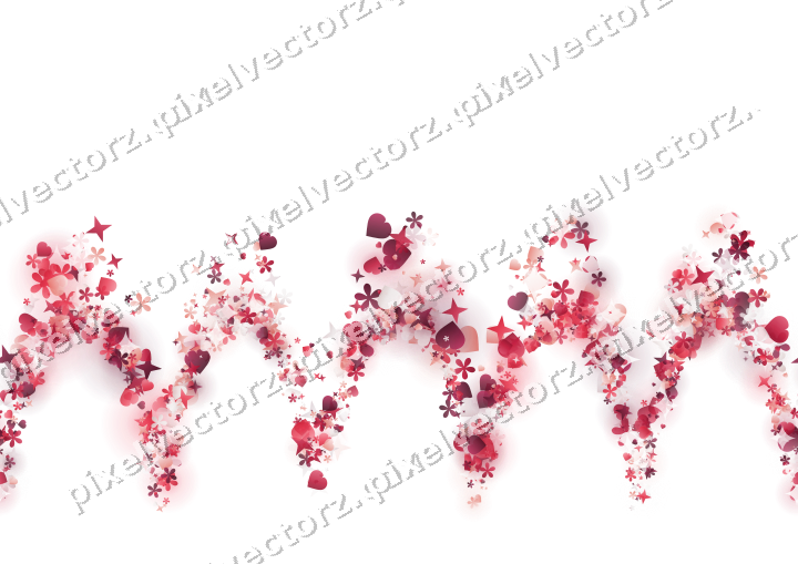 Nahtlose Glitzergirlande in Rosa und Rot auf transparentem Grund