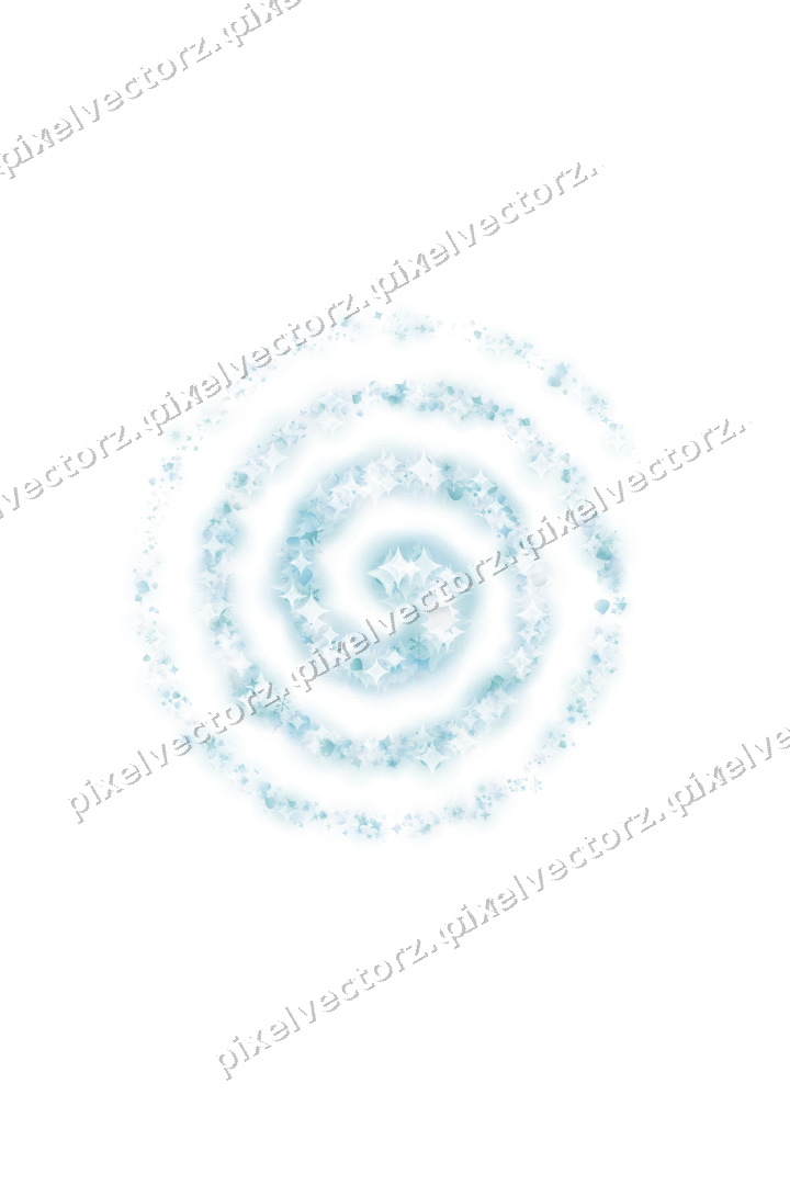 Nahtlose Glitzerspirale aus Sternen und Funken auf transparentem Grund