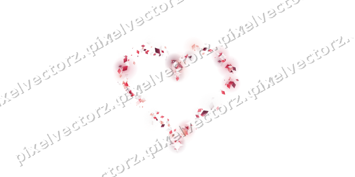 Nahtloses Glitzerherz aus Rauten in Rosa auf transparentem Grund