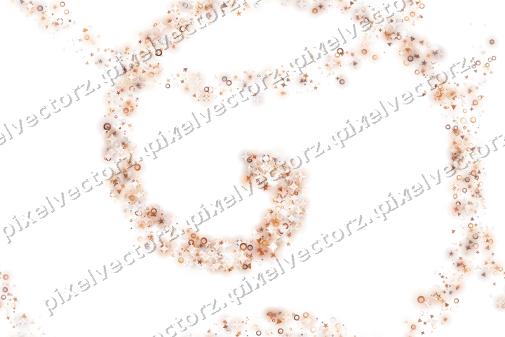 Nahtlose Glitzerspirale aus Sternen und Funken auf transparentem Grund