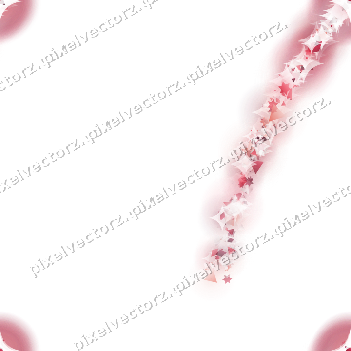 Nahtloser Sternenschweif in Rosa und Rot auf transparentem Grund