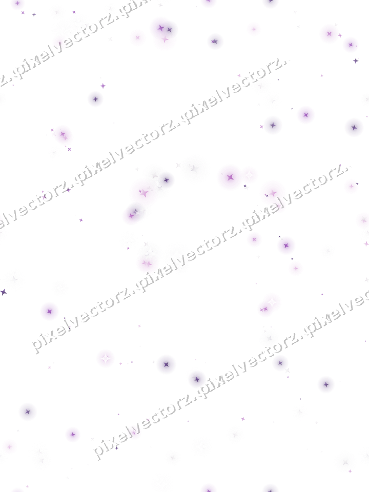 Nahtlose Glitzerspirale aus Sternen in Violett auf transparentem Grund