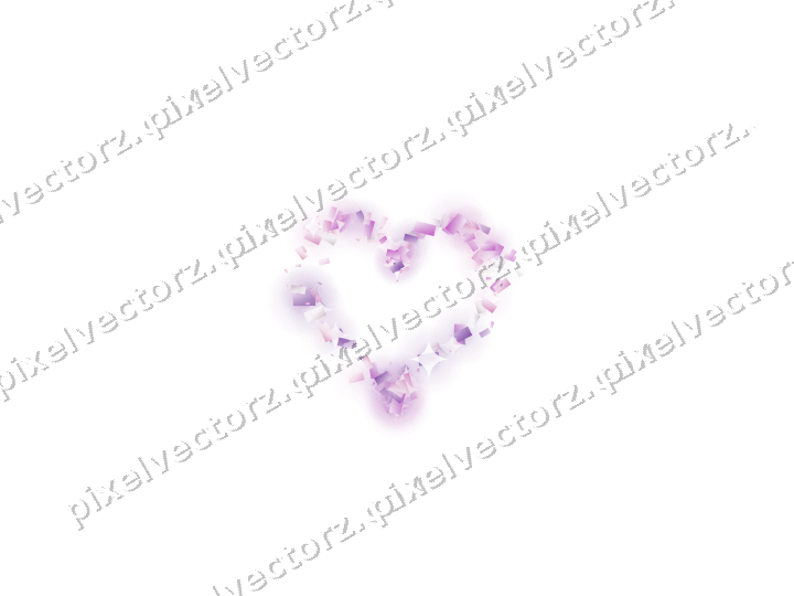 Nahtloses Glitzerherz aus Konfetti in Magenta auf transparentem Grund