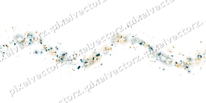 Nahtlose Glitzerwelle aus Konfetti auf transparentem Grund