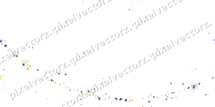 Nahtloser Glitzerbogen aus Blüten und Konfetti auf transparentem Grund