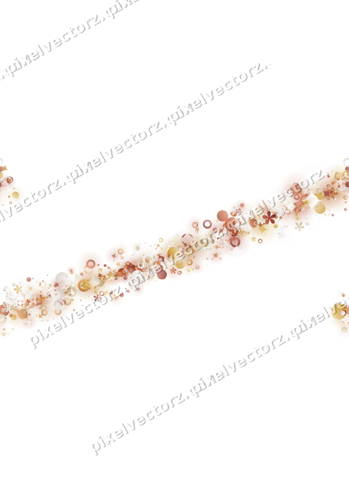 Nahtloser Glitzerbogen aus Funken und Blüten auf transparentem Grund