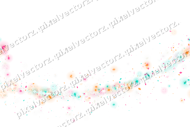 Nahtloser Glitzerbogen aus Tropfen und Rauten auf transparentem Grund