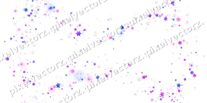 Nahtloser Glitzerkranz aus Sternen in Violett auf transparentem Grund