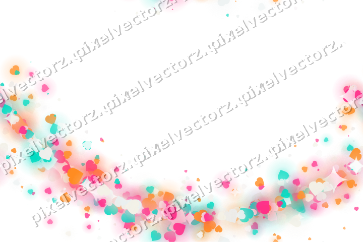 Nahtloser Glitzerbogen aus Herzen in Rosa auf transparentem Grund