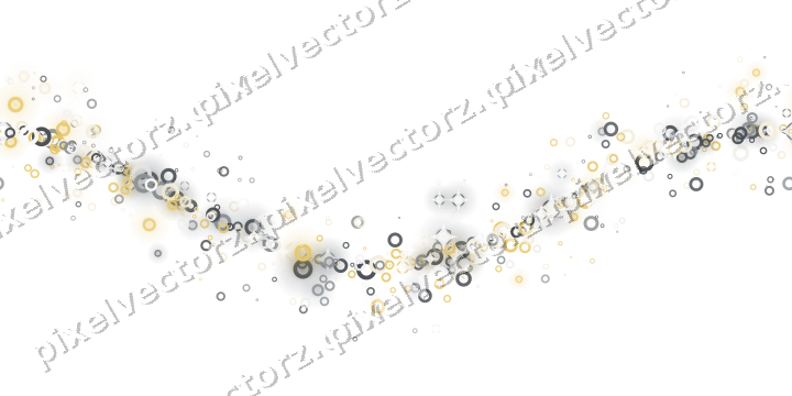 Nahtlose Glitzerwelle aus Ringen in Bernstein auf transparentem Grund