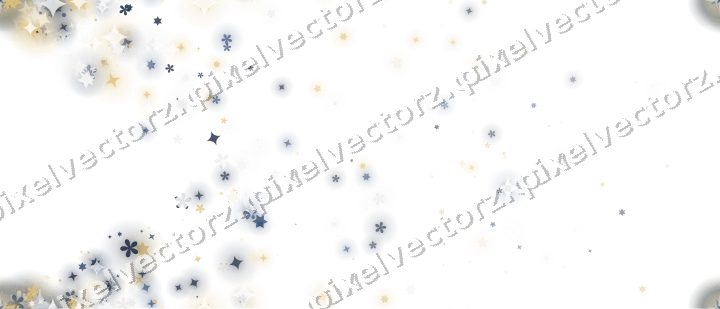 Nahtloser Glitzerfächer aus Sternen und Funken auf transparentem Grund