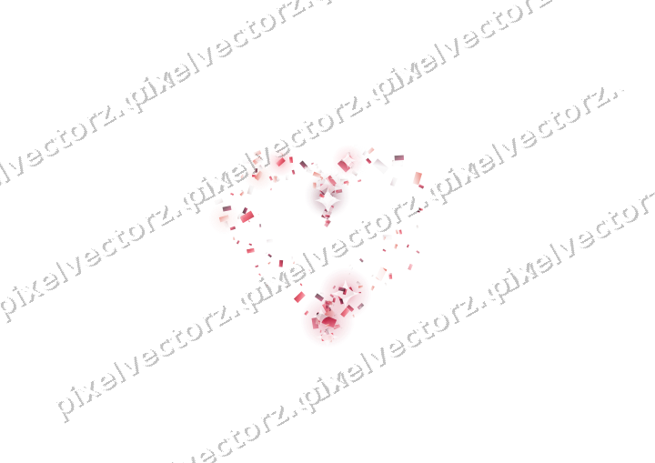 Nahtloses Glitzerherz aus Konfetti in Rosa auf transparentem Grund