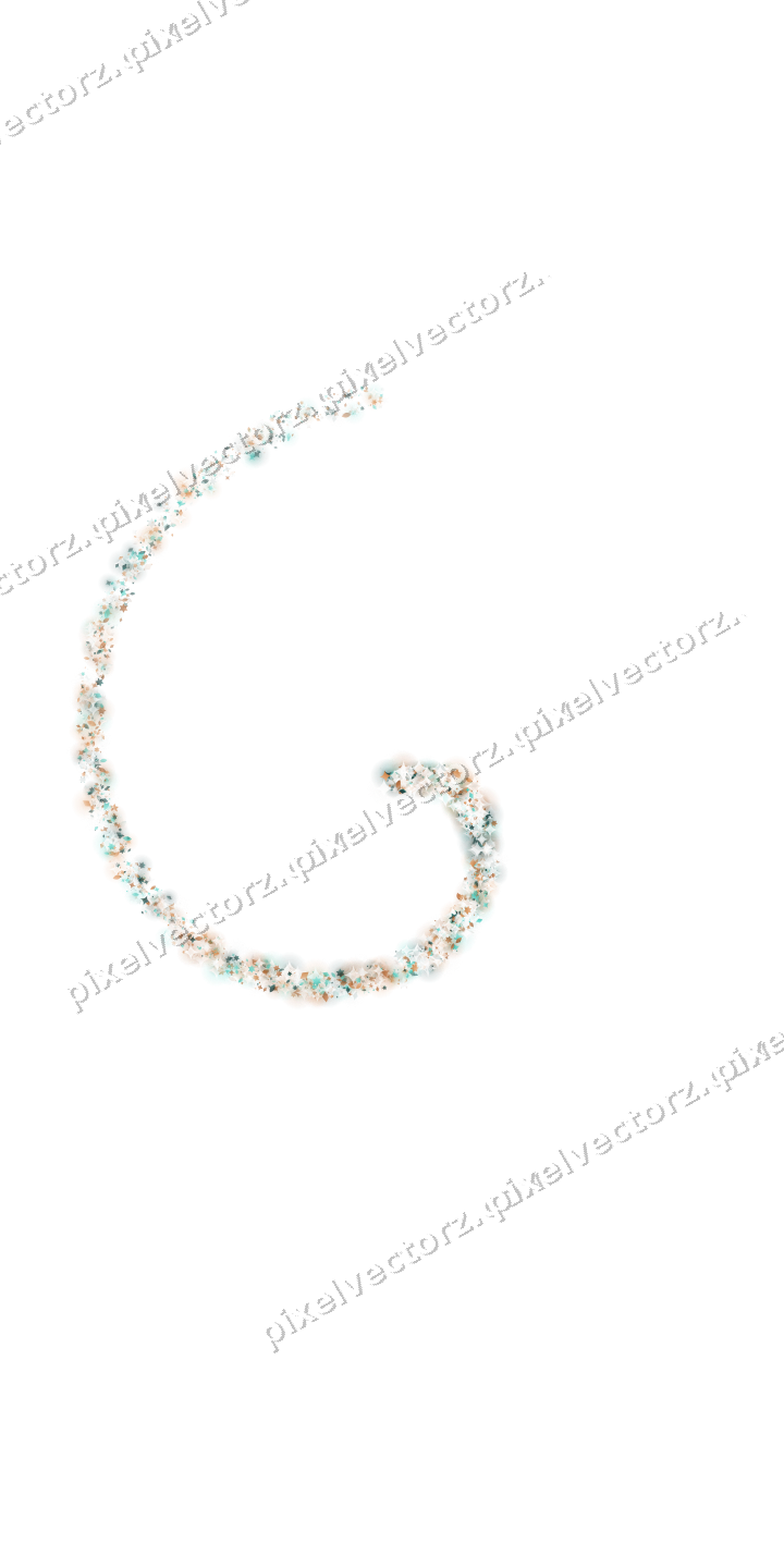 Nahtlose Glitzerspirale aus Sternen und Funken auf transparentem Grund