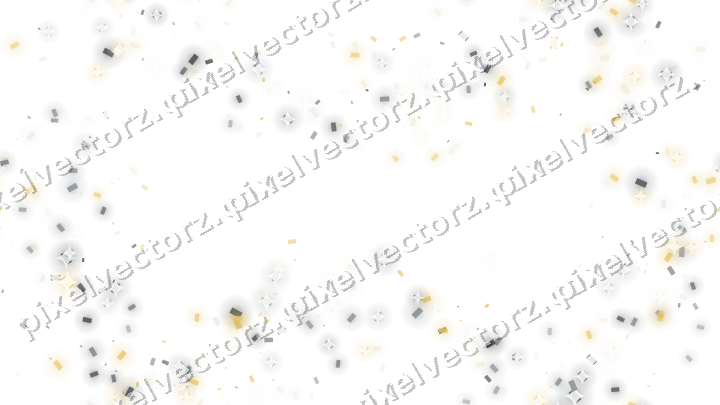 Nahtloser Glitzerkranz aus Konfetti auf transparentem Grund