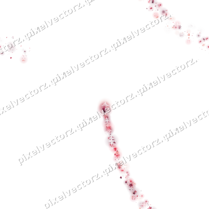 Nahtloser Sternenschweif in Rosa und Rot auf transparentem Grund