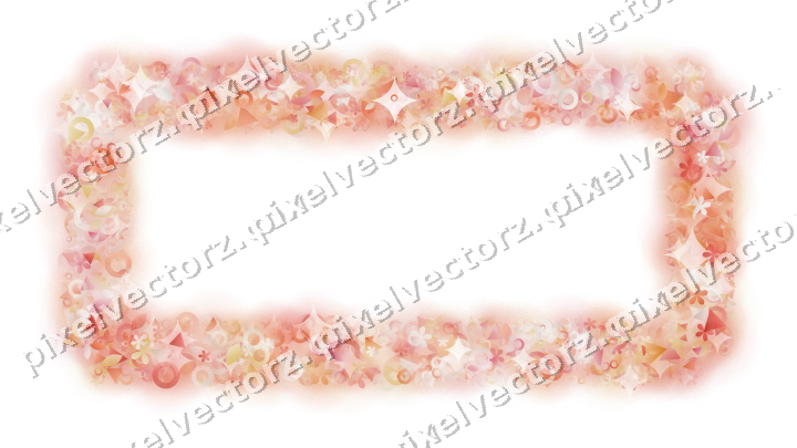 Nahtloser Glitzerrahmen aus Blüten und Tropfen auf transparentem Grund