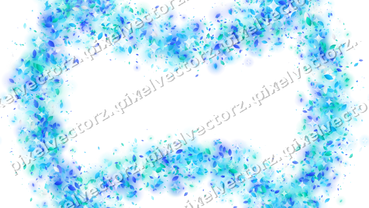 Nahtloser Glitzerkranz aus Tropfen in Türkis auf transparentem Grund