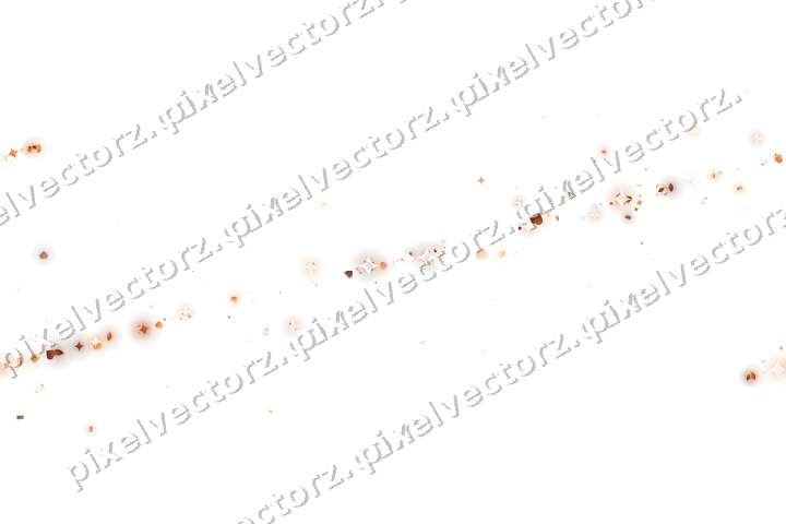 Nahtloses Glitzerband aus Funken und Herzen auf transparentem Grund