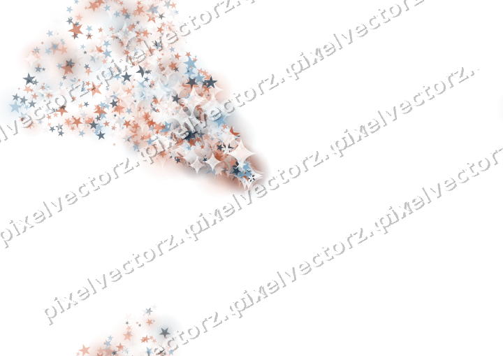 Nahtloser Glitzerfächer aus Sternen in Orange auf transparentem Grund