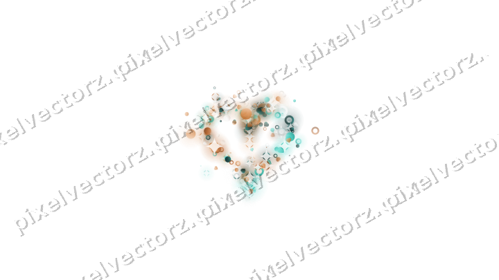 Nahtloses Glitzerherz aus Herzen und Punkten auf transparentem Grund