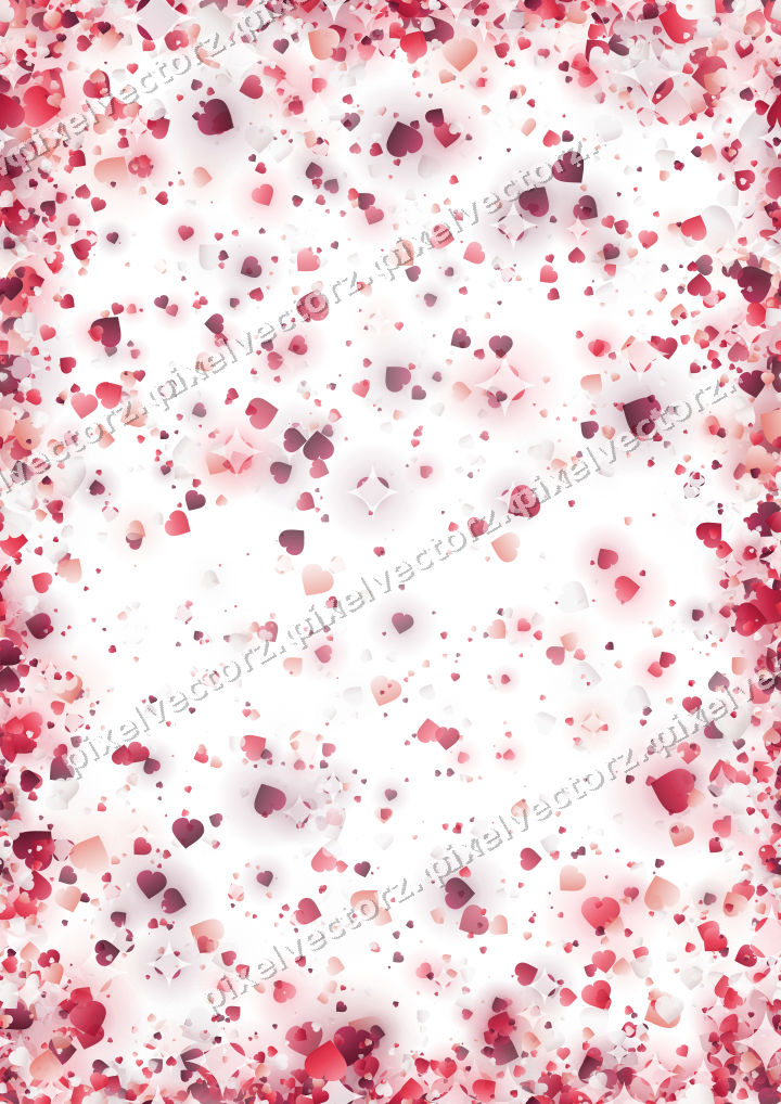 Nahtlose Glitzervignette aus Herzen in Rosa auf transparentem Grund