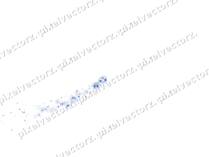 Nahtloser Sternenschweif in Blau und Türkis auf transparentem Grund