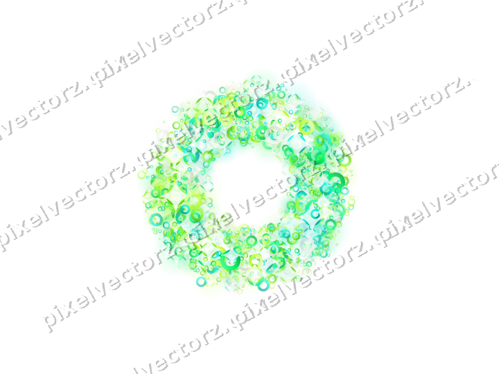 Nahtloser Glitzerkranz aus Ringen in Grün auf transparentem Grund