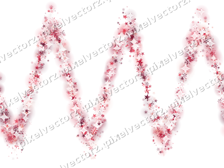 Nahtlose Glitzerwelle in Rosa und Rot auf transparentem Grund