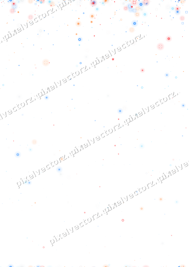 Nahtloser Glitzerregen aus Sternen und Blüten auf transparentem Grund