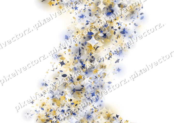 Nahtloses Glitzerband aus Sternen und Funken auf transparentem Grund