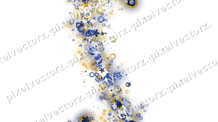 Nahtloser Glitzerbogen aus Funken und Blüten auf transparentem Grund