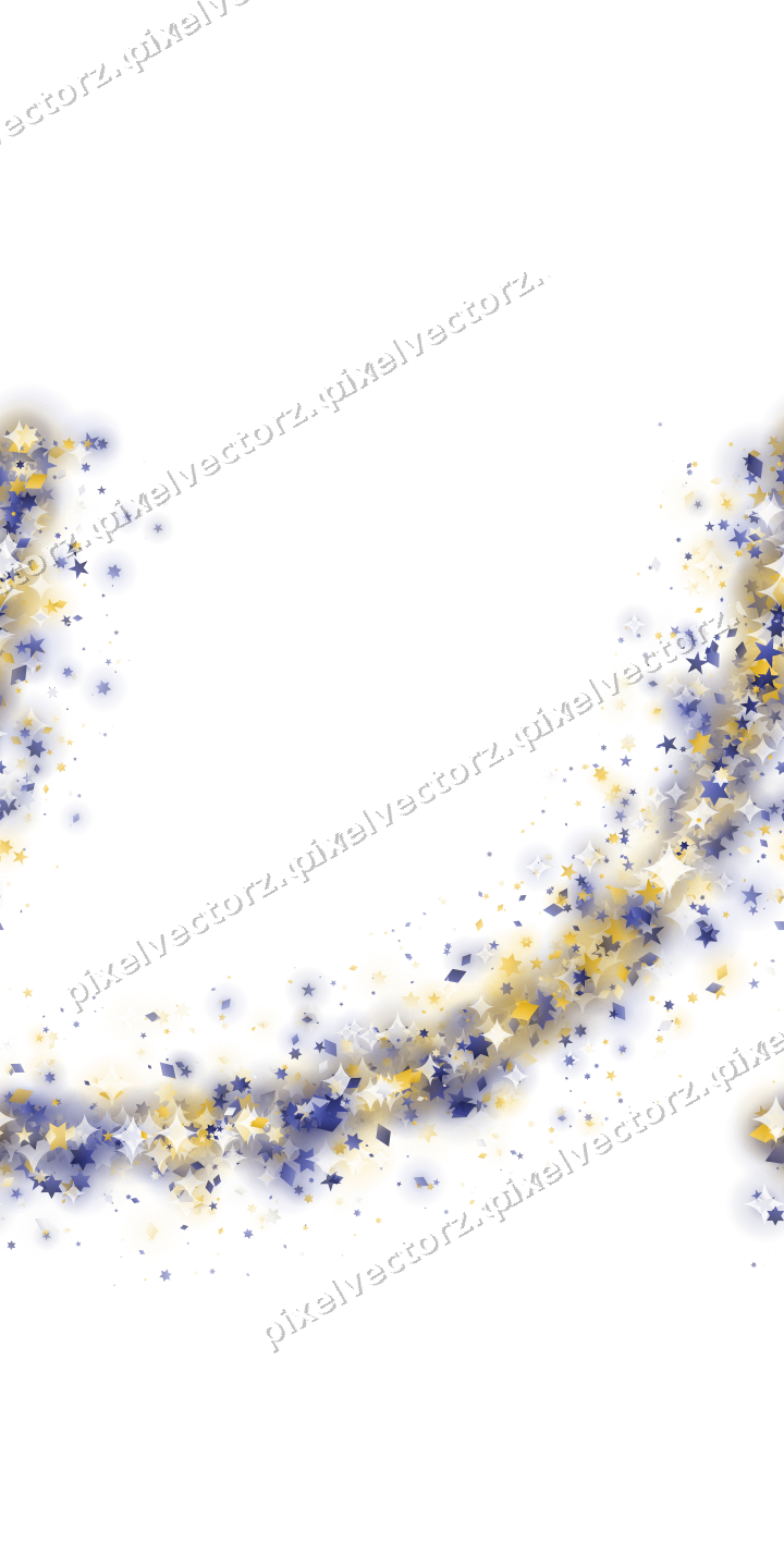 Nahtloser Glitzerbogen aus Sternen und Rauten auf transparentem Grund