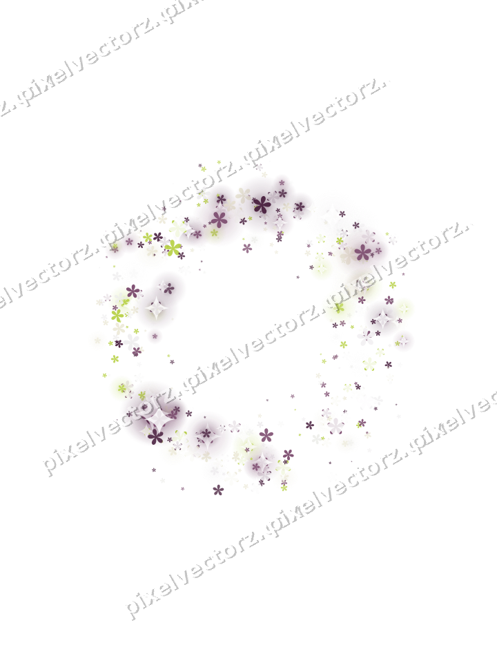 Nahtloser Glitzerkranz aus Blüten auf transparentem Grund