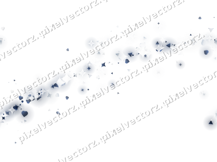 Nahtloser Glitzerbogen aus Funken und Herzen auf transparentem Grund