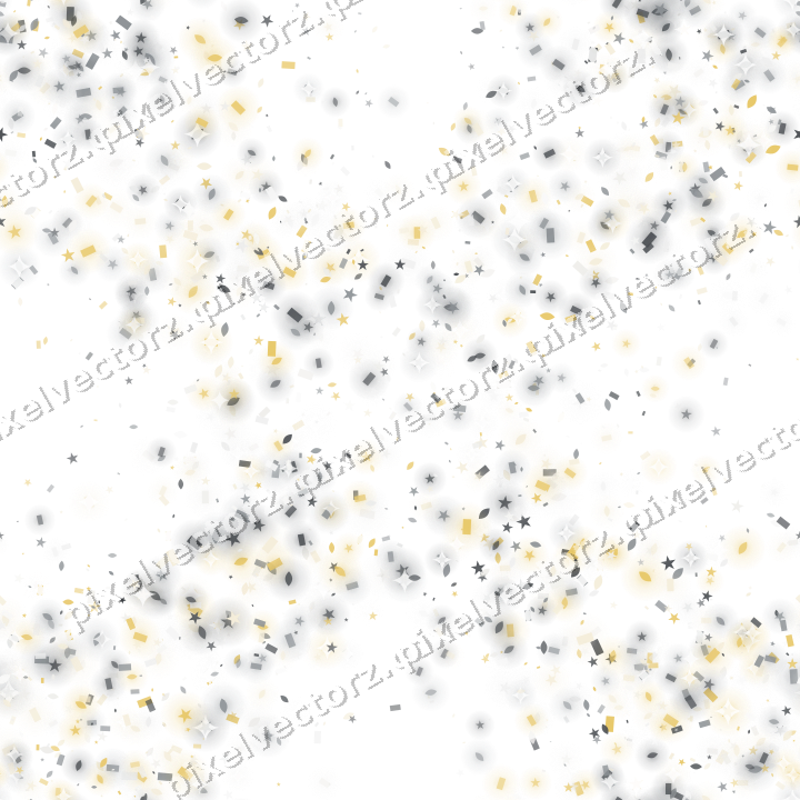 Nahtloser Glitzerkranz aus Sternen und Tropfen auf transparentem Grund