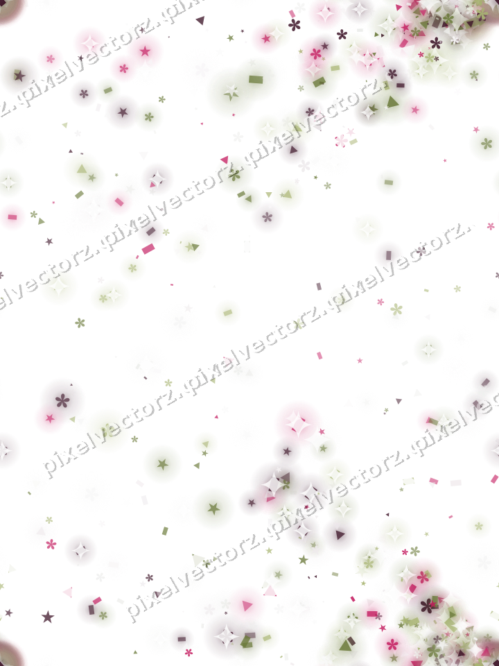 Nahtloser Glitzerfächer aus Sternen und Blüten auf transparentem Grund