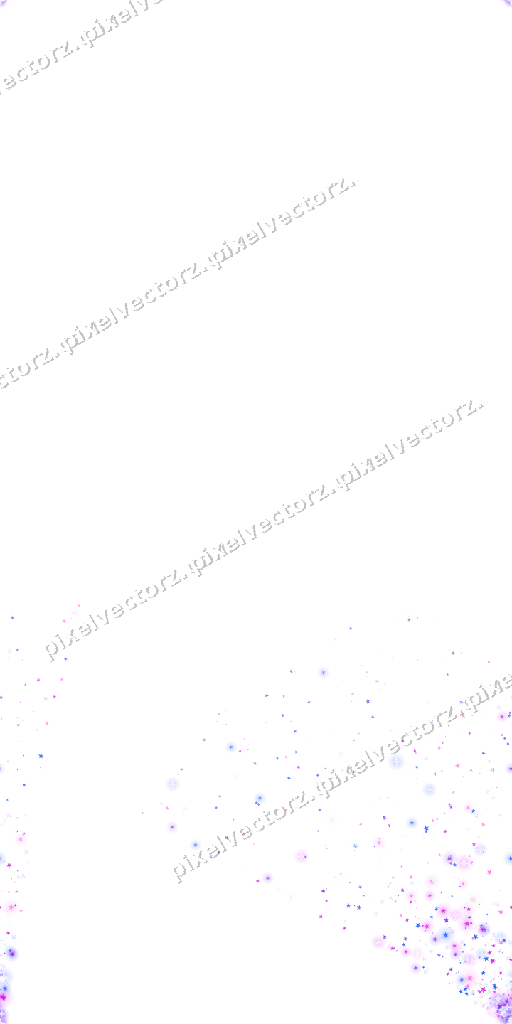 Nahtloser Glitzerfächer aus Sternen in Violett auf transparentem Grund