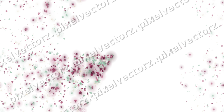 Nahtloser Glitzerfächer aus Sternen und Blüten auf transparentem Grund