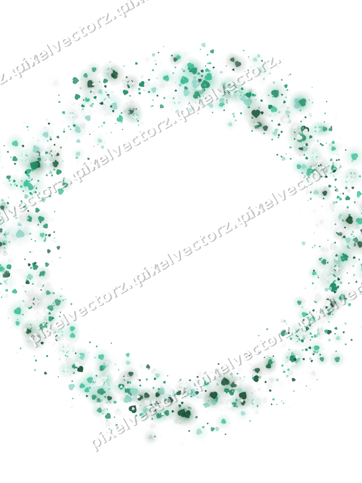 Nahtloser Glitzerkranz aus Herzen auf transparentem Grund